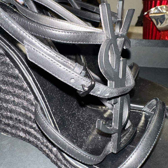 Saint Laurent Cassandra Wedge Espadrilles in Leather - Picture 10 of 15